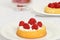 Macro raspberry shortcake