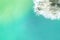 Macro shot of a dandelion.Blue background. Drops of dew close up. Summer Freedom Concept. Design Element