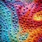 Macro shot of fabric texture portraying needlework magic in pointillism style