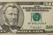 Macro shot of fifty american dollars bill