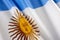 Macro shot of flag of Argentina