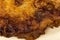 Macro shot fried steak closeup