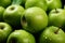 Macro shot Green apple adorned with glistening, revitalizing dew drops