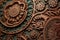 macro shot of intricate leather carving design
