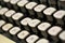 Macro shot of old antique vintage typewriter keys keyboard