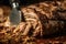 Macro shot of shawarma meat being sliced by a sharp knife, revealing the succulent texture and marbled layers of fat and spices