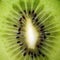 Macro shot of a slice of kiwifruit