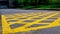 A macro shot of a street marking