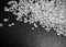 Macro shot of sugar crystals on dark black background