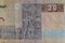 Macro shot of twenty egyptian pounds bill