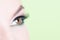 Macro shot of woman eye with lash extension