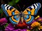 Macro shots, Beautiful nature scene. Closeup beautiful butterfly sitting on the flower in a summer garden. generative ai