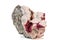 Macro stone Erythrite mineral on white background
