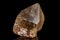 Macro stone mineral Rutile in quartz on a black background