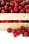 Macro of sweet cherries (Prunus avium) in wooden crate
