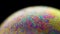 Macro video soap bubble shimmering with all colors. art background