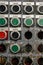 Macro View of Colored Buttons on Old Machine