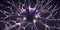 Macro view of neuron inside brain. Generative AI