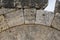 Macro view of North Byzantine Gate in Hierapolis, Denizli