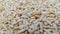 Macro view of white fresh puffed rice corn