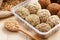 Macrobiotic healthy food: balls from ground wheat