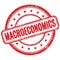 MACROECONOMICS text on red grungy round rubber stamp