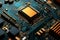 Macrophotography showcases precise details of printed circuit boards in close ups