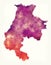 Macva district watercolor map of Serbia