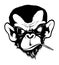 Mad Angry Bad Chimp Ape Monkey Gorila Ink Black White