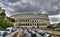 Mad clouds and Colisseum old building in Rome city, Italy