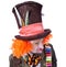 Mad hatter`s different facial emotions. Close-up portrait of smi