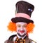Mad hatter`s different facial emotions. Close-up portrait of smi
