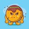 Mad takoyaki food character mascot isolated cartoon in flat style design