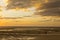 Madagascar beach sunset on a yellow plain beach