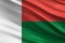 Madagascar flag with fabric texture, official colors, 3D illustration