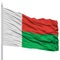 Madagascar Flag on Flagpole