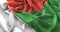 Madagascar Flag Ruffled Beautifully Waving Macro Close-Up Shot