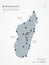 Madagascar infographic map vector illustration.