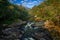 Madagascar mountain river tropic landscape. Trees above the river Namorana, Ranomafana NP, Madagascar. Travel in Africa jungle.