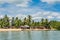 Madagascar Nosy Be island village and fisherman pirogues canoes