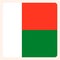 Madagascar square flag button, social media communication sign,
