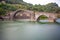 Maddalena Bridge, Borgo a Mozzano, Lucca, Italy, important medieval bridge in Italy. Tuscany.