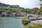 Maddalena Bridge, Borgo a Mozzano, Lucca, Italy, important medieval bridge in Italy. Tuscany.