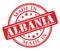Made in Albania red rubber stamp