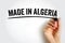 Made in Algeria text with marker, concept background