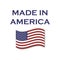 Made in America vector with waving American flag. Products made in the US are a source of pride for Americans