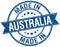 made in Australia blue round stamp