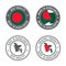 Made in Bangladesh - set of labels, stamps, badges, with the Bangladesh map and flag. Best quality. Original product.