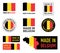 Made in Belgium labels set, Belgian product emblem