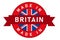 Made in Britain UK United Kingdom england label stamp for product manufactured by company seal golden ribbon and flag